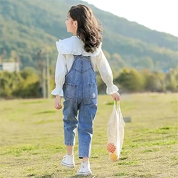 Amazon | [LXIGAFFU] デニム サロペット キッズ 女の子